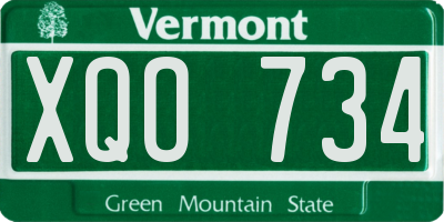 VT license plate XQO734