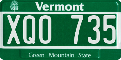 VT license plate XQO735