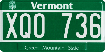 VT license plate XQO736
