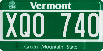 VT license plate XQO740