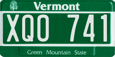 VT license plate XQO741