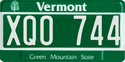 VT license plate XQO744