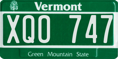VT license plate XQO747
