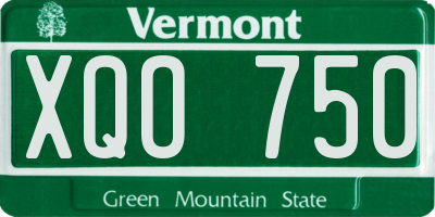 VT license plate XQO750
