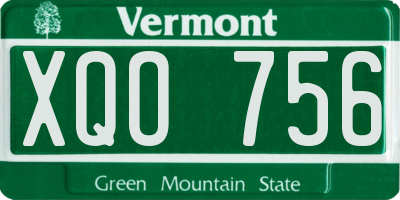VT license plate XQO756