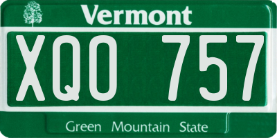 VT license plate XQO757
