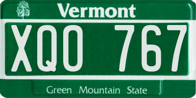 VT license plate XQO767