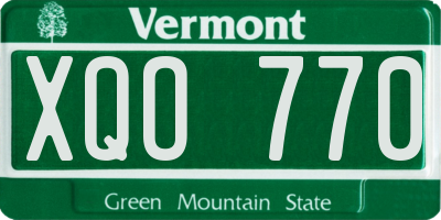 VT license plate XQO770