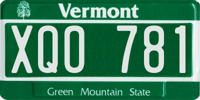 VT license plate XQO781