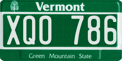 VT license plate XQO786