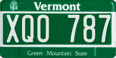 VT license plate XQO787