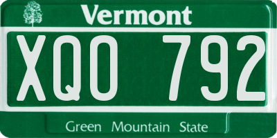 VT license plate XQO792