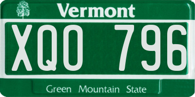 VT license plate XQO796