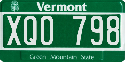 VT license plate XQO798