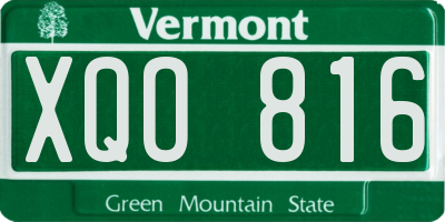 VT license plate XQO816