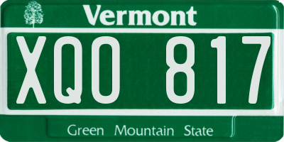 VT license plate XQO817
