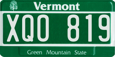 VT license plate XQO819