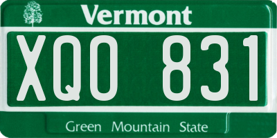 VT license plate XQO831