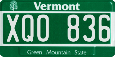 VT license plate XQO836