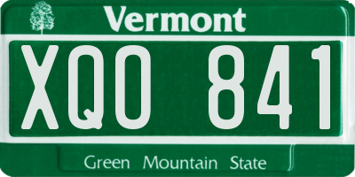 VT license plate XQO841