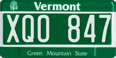VT license plate XQO847