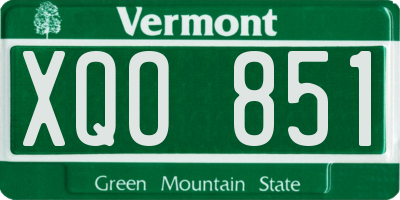 VT license plate XQO851
