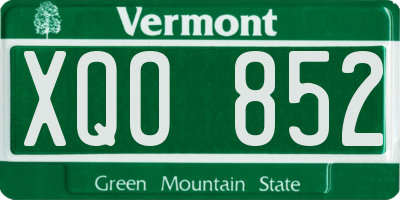 VT license plate XQO852