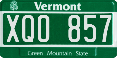 VT license plate XQO857