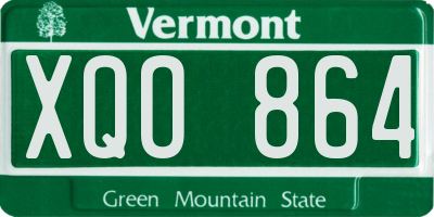 VT license plate XQO864