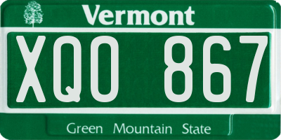 VT license plate XQO867