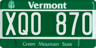 VT license plate XQO870