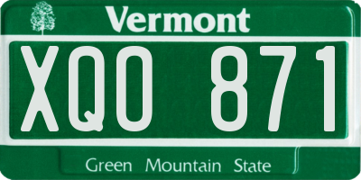 VT license plate XQO871