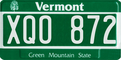 VT license plate XQO872