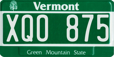 VT license plate XQO875