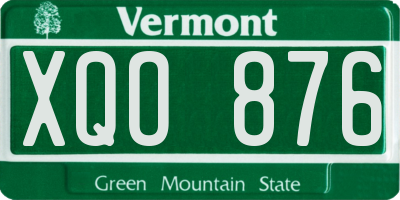 VT license plate XQO876