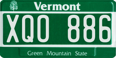 VT license plate XQO886