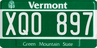 VT license plate XQO897
