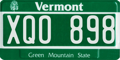 VT license plate XQO898
