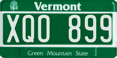 VT license plate XQO899