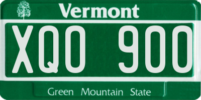 VT license plate XQO900