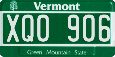 VT license plate XQO906