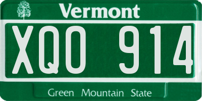 VT license plate XQO914
