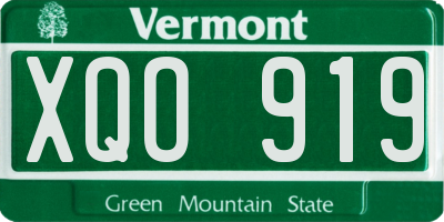 VT license plate XQO919