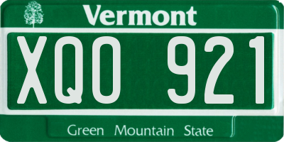 VT license plate XQO921