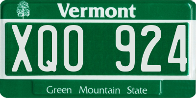 VT license plate XQO924