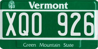 VT license plate XQO926