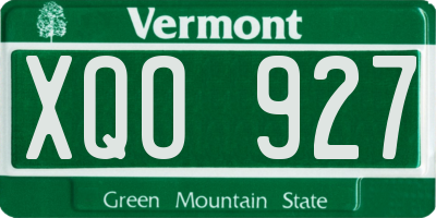 VT license plate XQO927