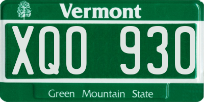 VT license plate XQO930