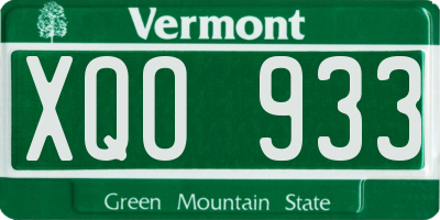 VT license plate XQO933