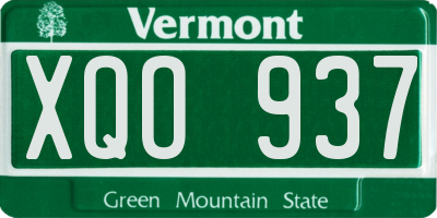 VT license plate XQO937